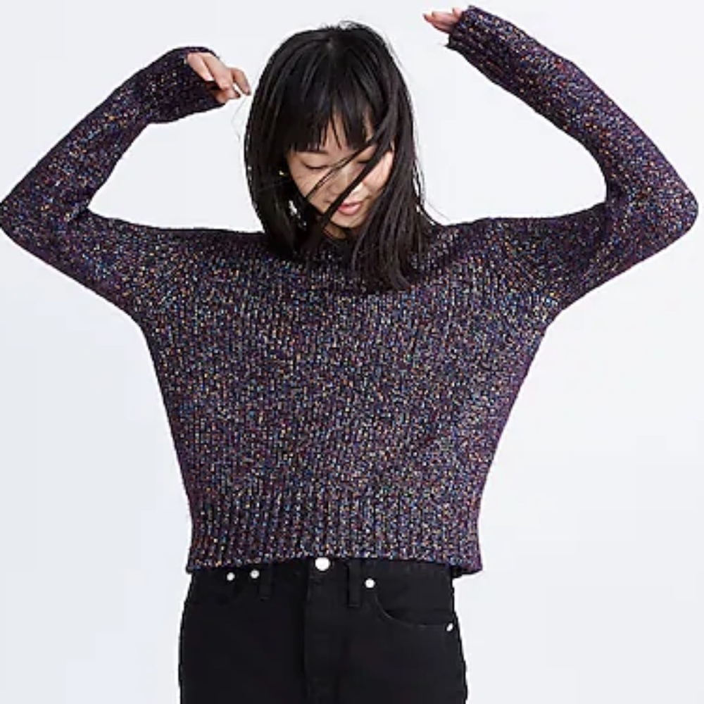 Madewell Shimmer Pullover Sweater Womens Size XXS